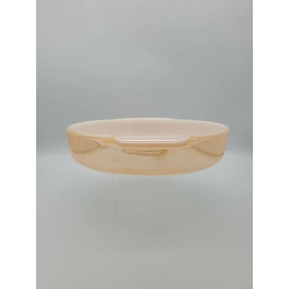 Vintage Anchor Hocking Fire King Peach Luster 9 Inch Round Baking Dish